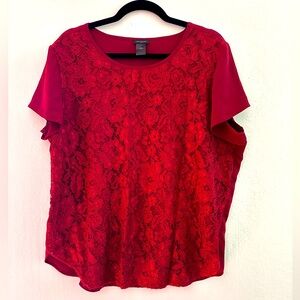 Ann Taylor red lace top